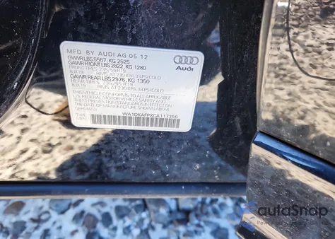 2012 Audi Q5 Premium Plus z USA, uszkodzony, nr VIN WA1DKAFPXCA117356